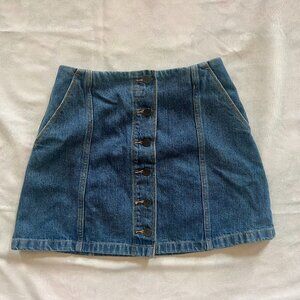 Navy blue Wilfred jean button skirt